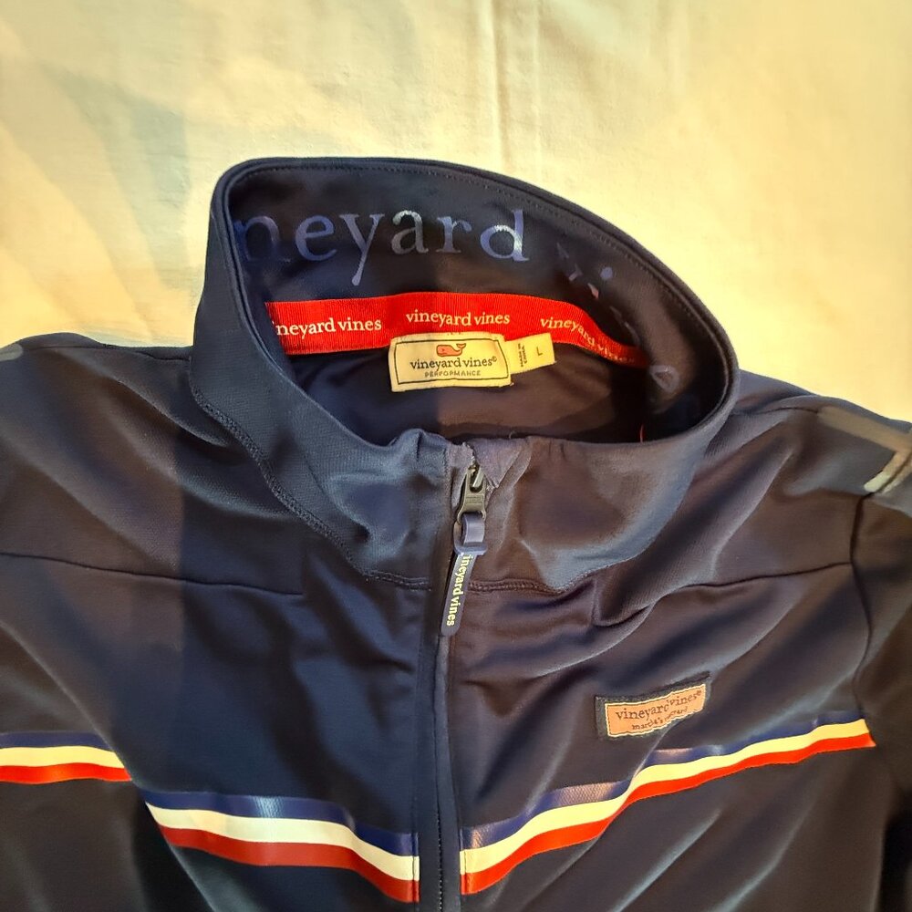 Vineyard Vines Performance 3/4 Zip (Blue with Red, White and Blue)